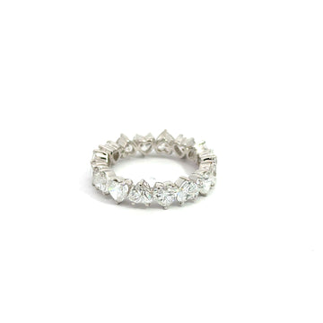 4.44 ct. Heart shape Lab-grown Diamond Eternity Ring 14K White Gold