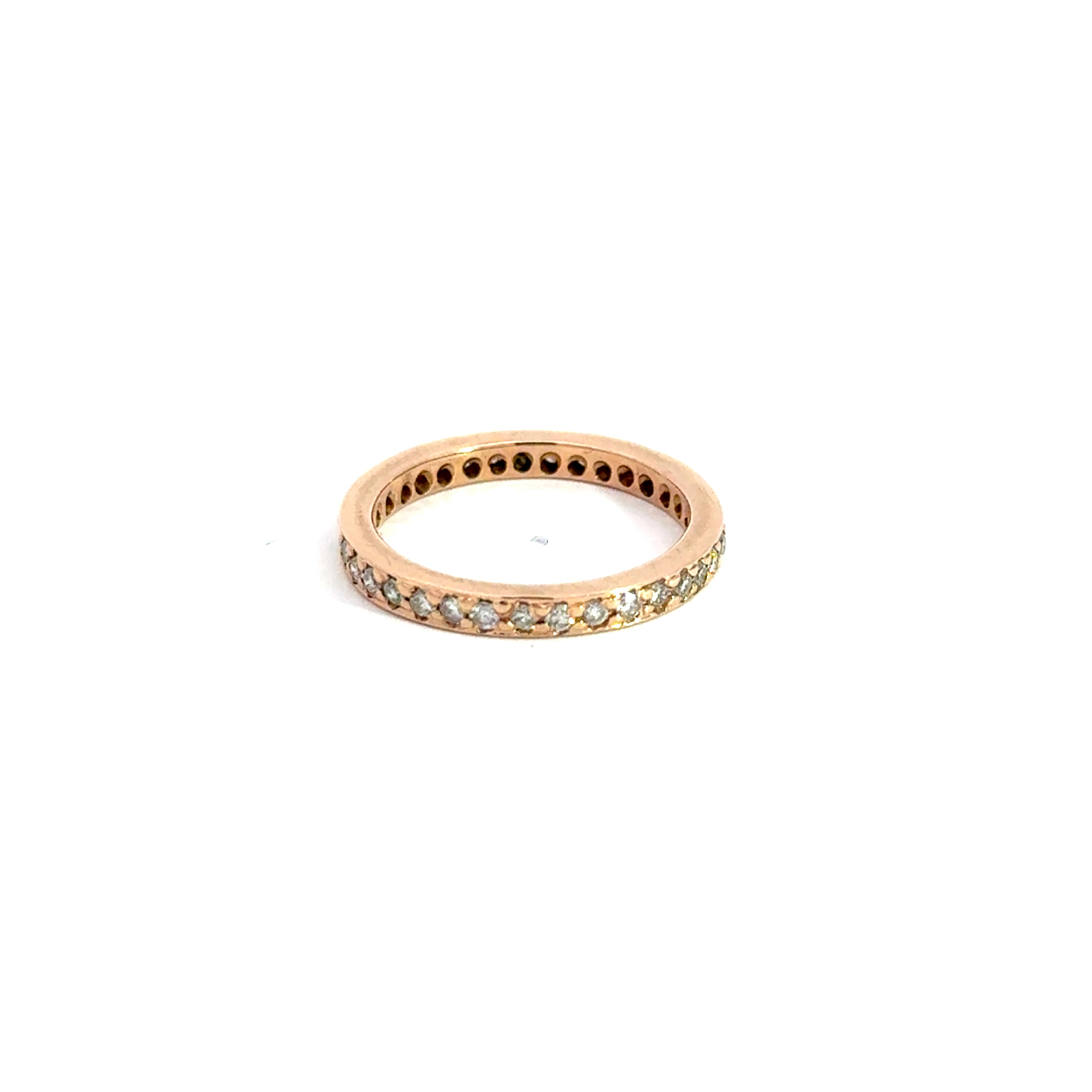 Elegant 14K Rose Gold Ring 0.60 ct Diamonds