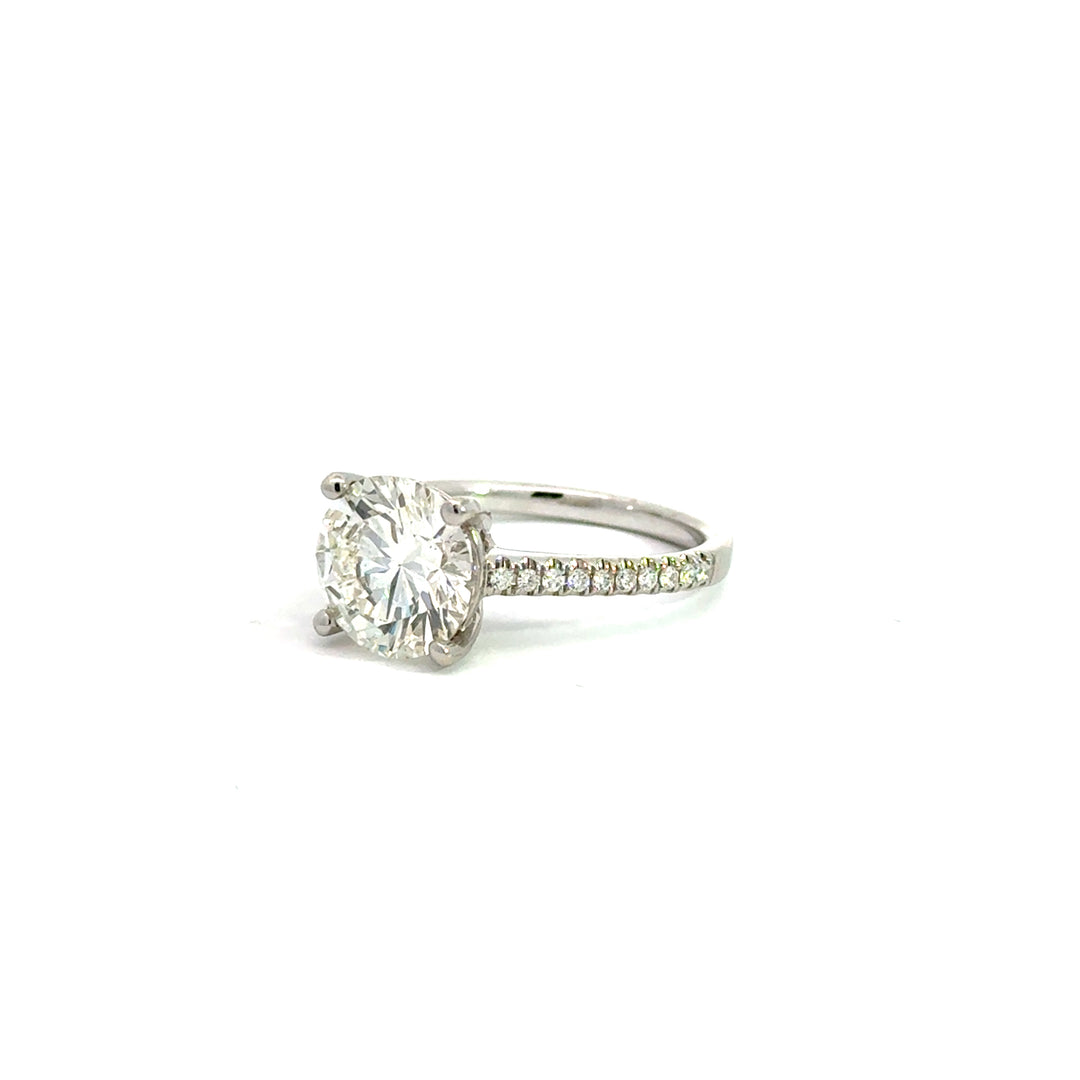 Natural GIA Certified  Diamond 3.01ct I/VVS2 Engagement Ring 14K White Gold
