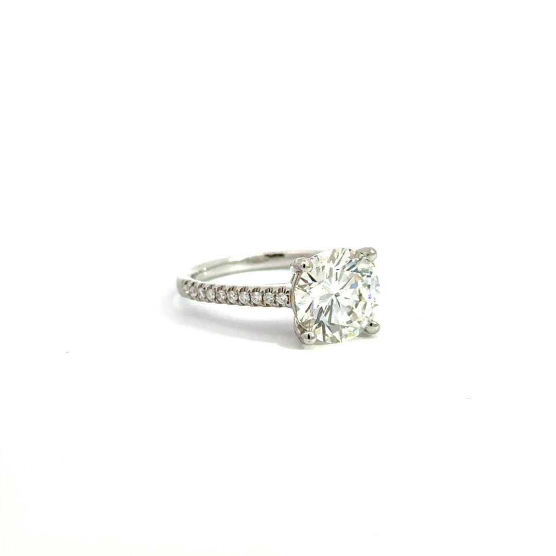 Natural GIA Certified  Diamond 3.01ct I/VVS2 Engagement Ring 14K White Gold