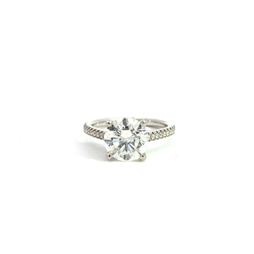 Natural GIA Certified  Diamond 3.01ct I/VVS2 Engagement Ring 14K White Gold