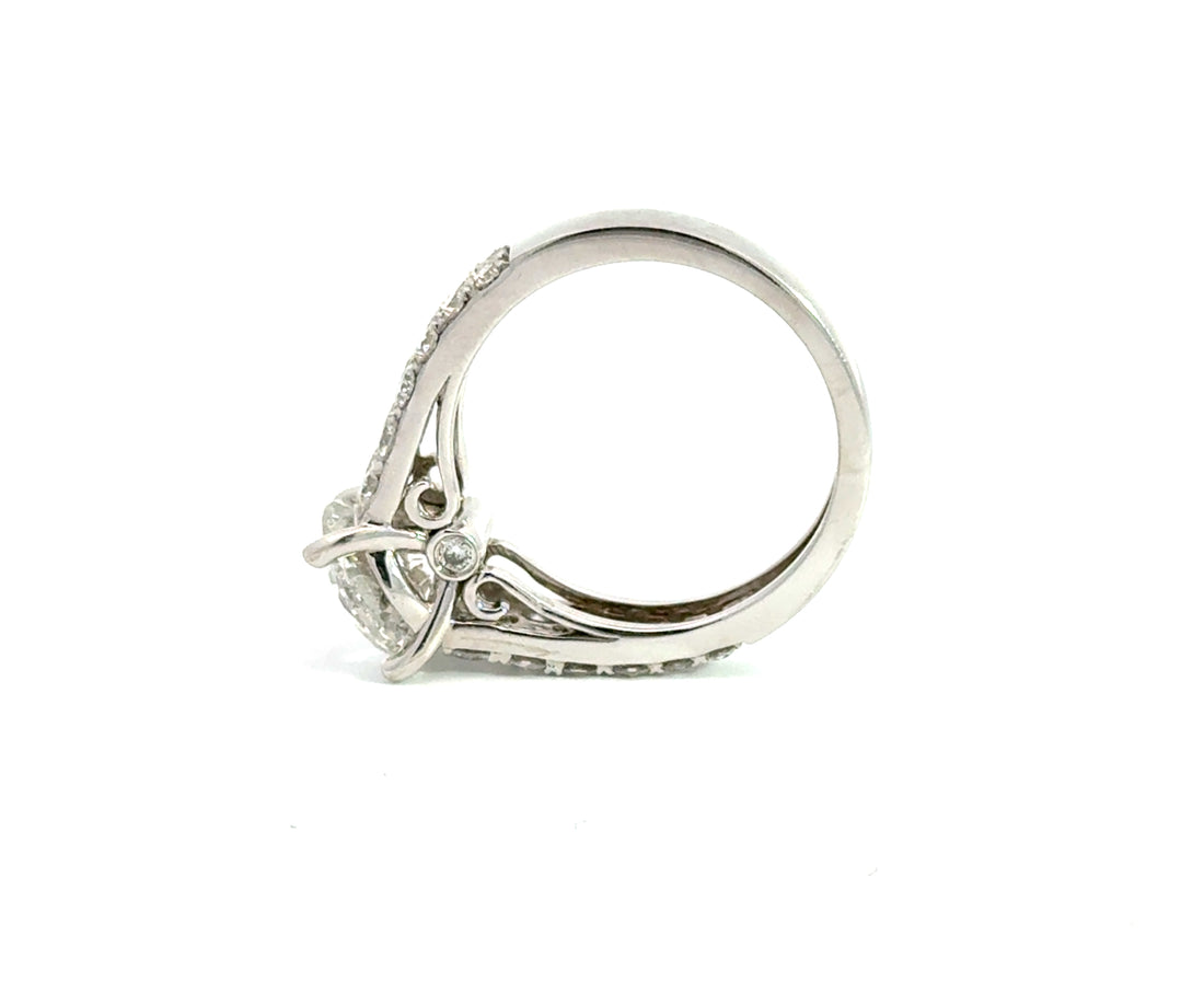 Natural Diamond 2.02 CT F/I1 Engagement Ring 14K White Gold