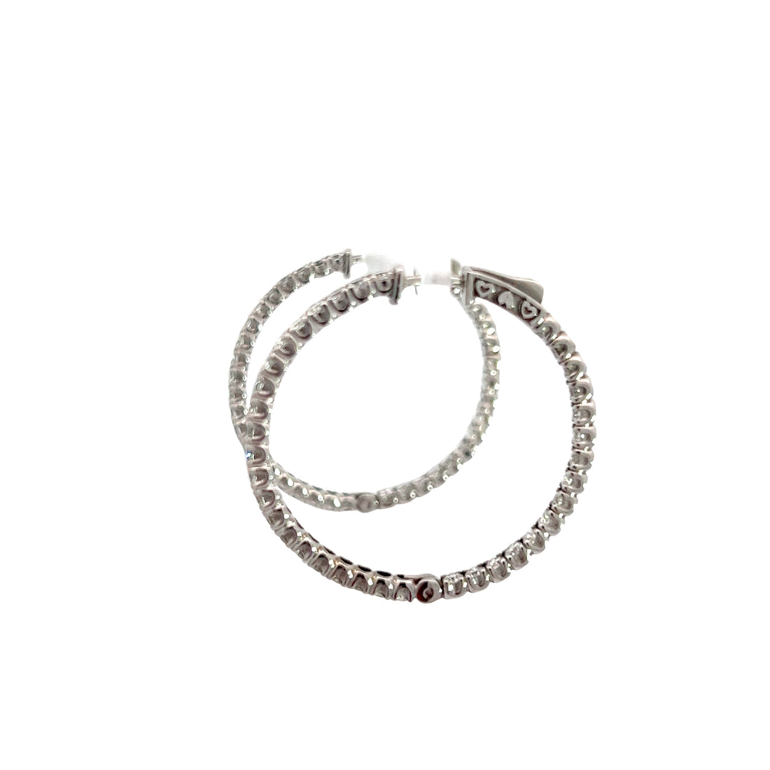Lab Diamond Hoop Earrings 3.60ct | 14K White Gold