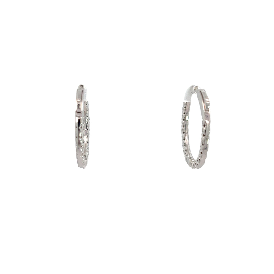 Lab Diamond Hoop Earrings 2.74ct | 14K White Gold