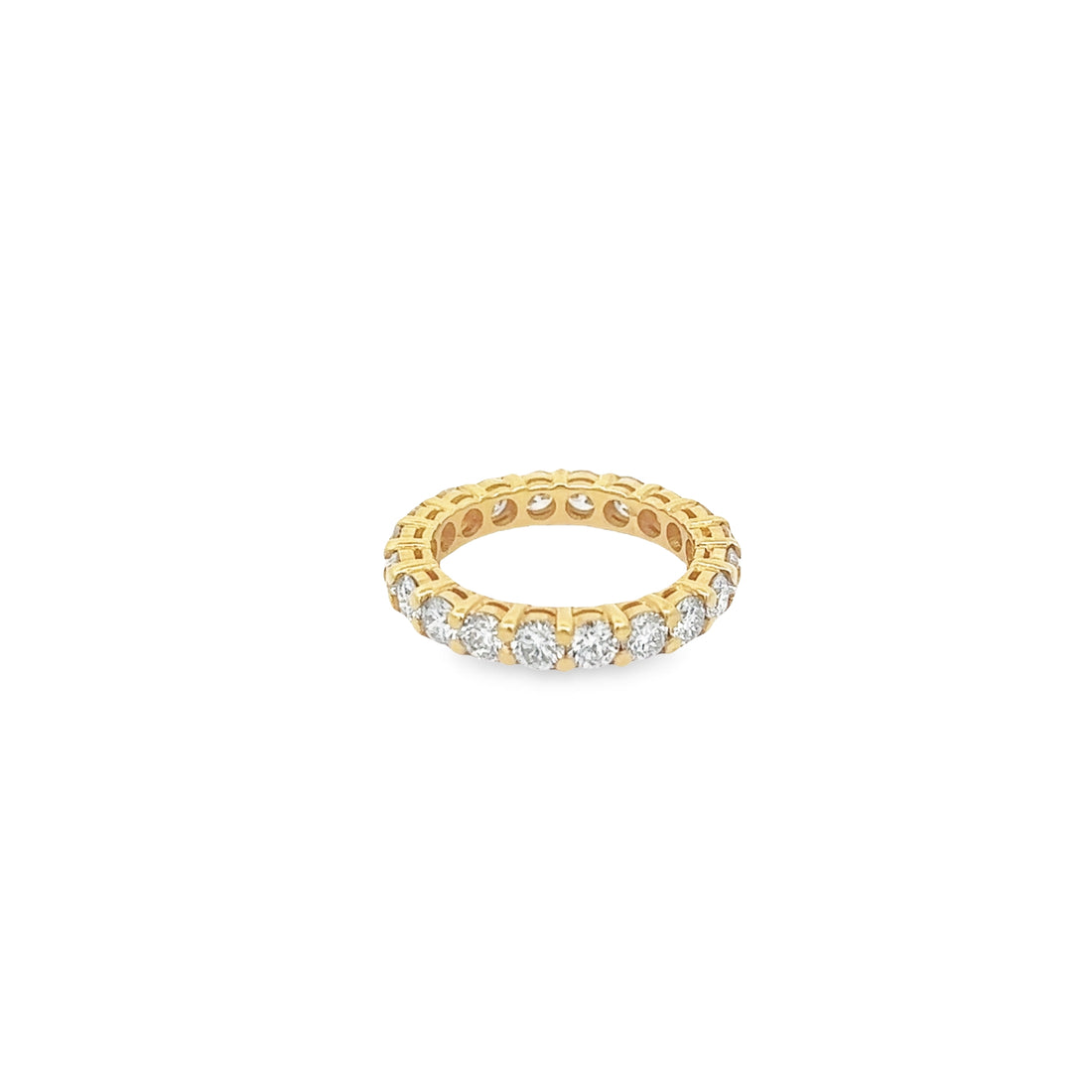 Diamond Full Eternity Ring 3.15ct | 14K Yellow Gold