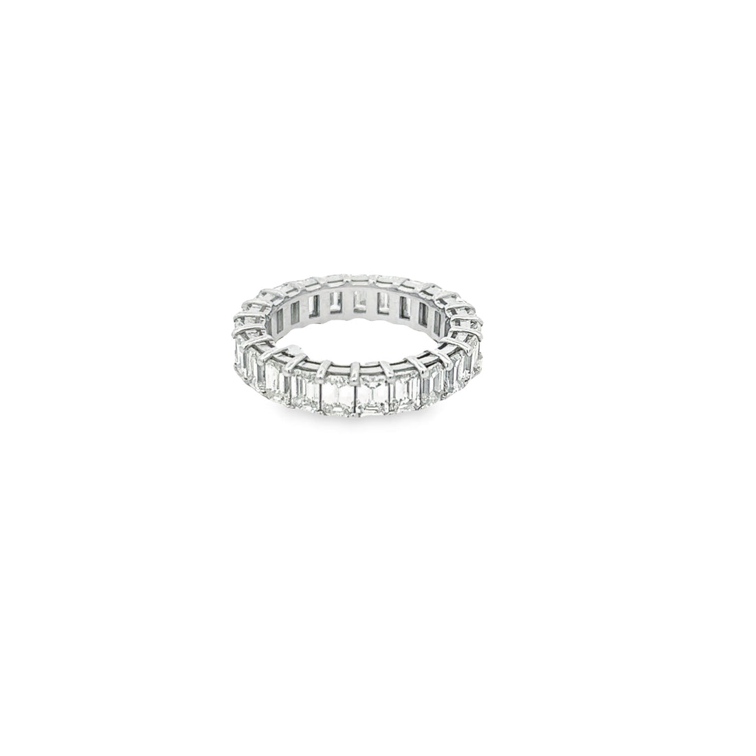 Diamond Emerald-Cut Full Eternity Ring 4ct | 14K White Gold