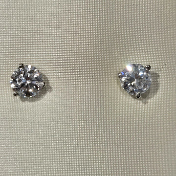 1.00 CTW Lab-Grown Diamond Stud Earrings in 14K White Gold
