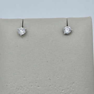 1.10 carat total weight lab-grown round diamond stud earrings in 14K white gold