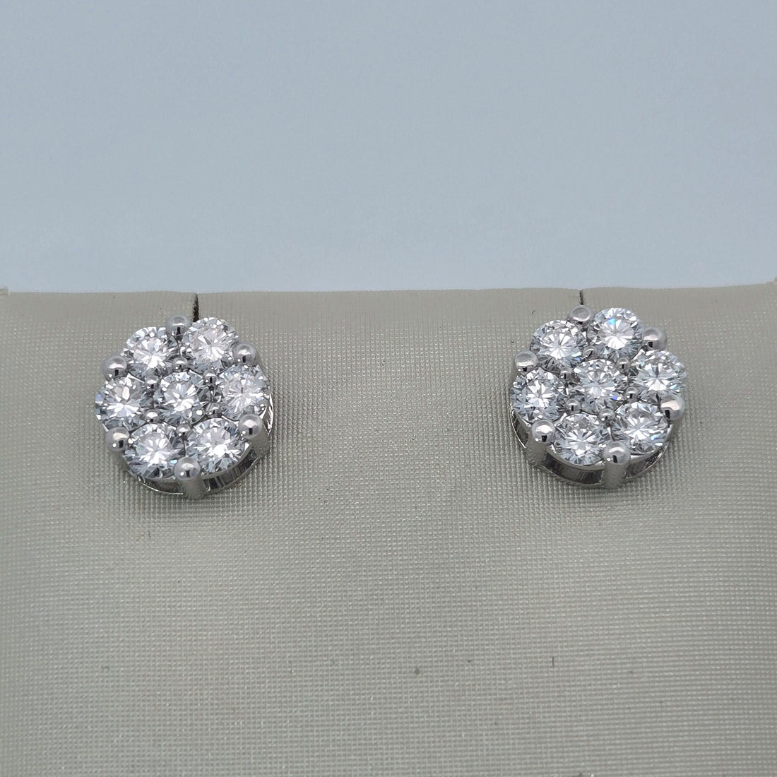 1.85 CTW Lab-Grown Diamond Cluster Earrings in 10K White Gold