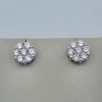 1.85 carat total weight lab-grown diamond cluster earrings in 10K white gold