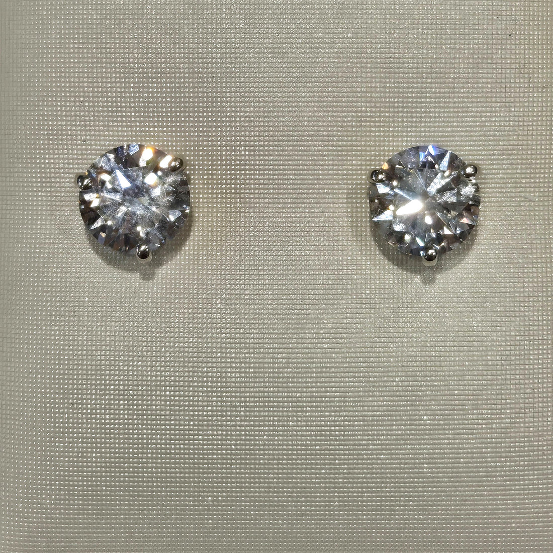 2.18 CTW Lab-Grown Diamond Stud Earrings in 14K White Gold