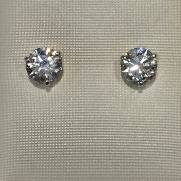 2.18 CTW Lab-Grown Diamond Stud Earrings in 14K White Gold