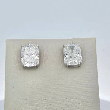 10.09 CTW Lab-Grown Cushion Diamond Stud Earrings in 14K White Gold