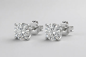 LAB DIA ROUND STUDS 0.74CT TOTAL 14KWG