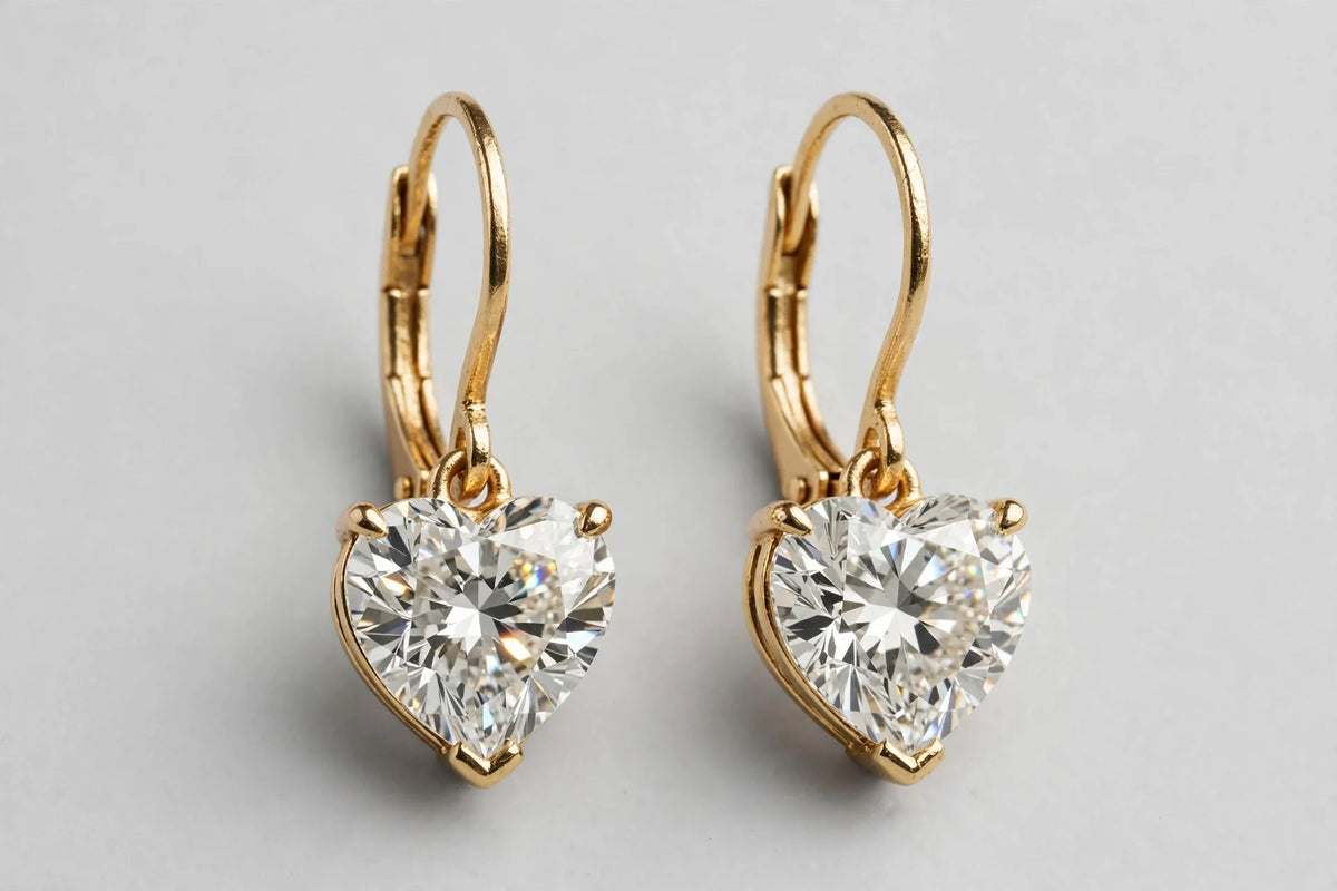 2.08 CTW Lab-Grown Hexagon Diamond Stud Earrings | 14K Yellow Gold