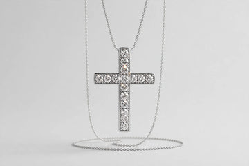 LAB CROSS PENDANT NECKLAE 2.0G KW 1.10CT YC