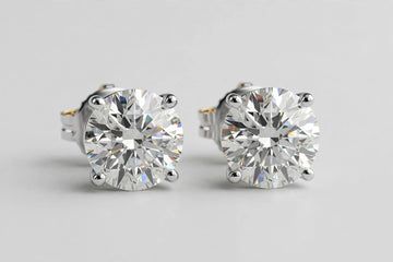 LAB DIA ROUND STUDS 1.00CT TOTAL 14KWG