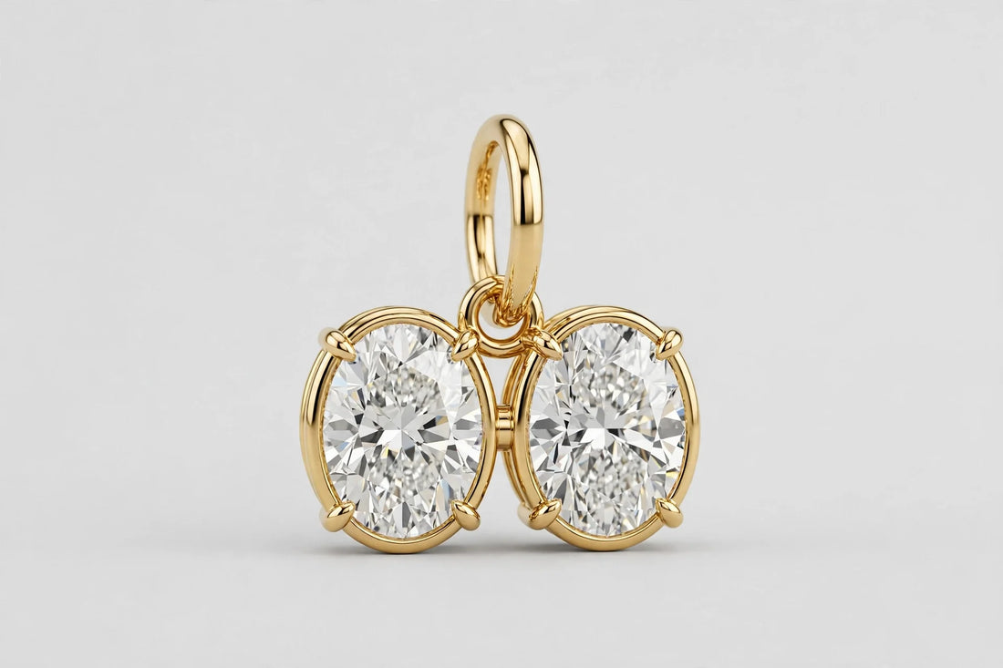 2.03 CTW Lab-Grown Oval Diamond Pendant | 18K Yellow Gold