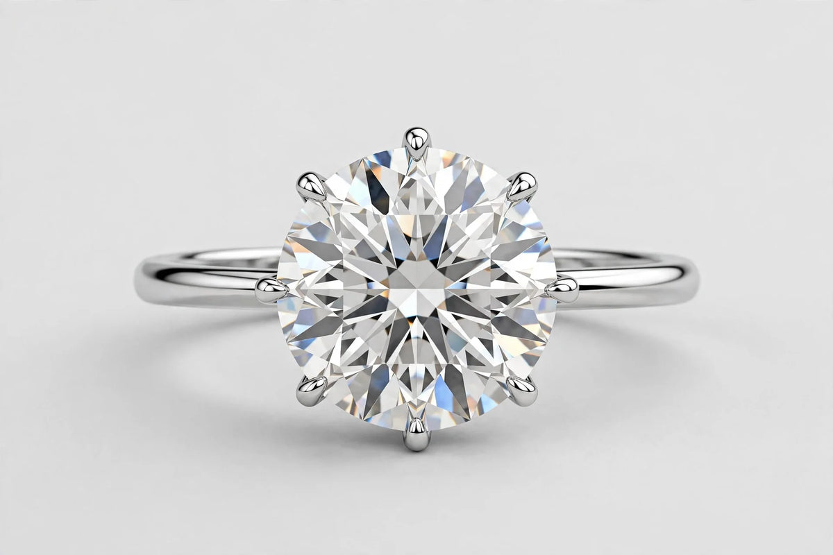 LAB ring RD DIA 2.6ct E-F/VS1 14KWG 3.9g size:6