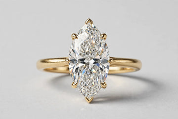 1.09 CT Lab-Grown Marquise Diamond Ring | 14K Yellow Gold