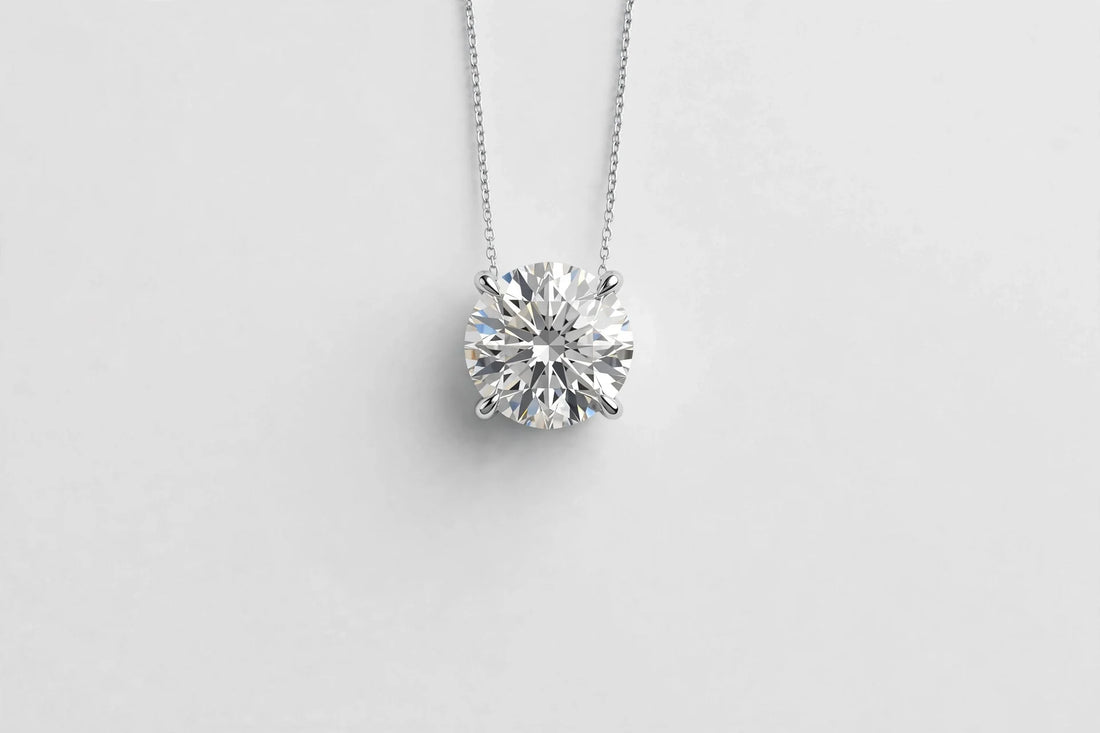 0.70 CT Lab-Grown Round Diamond Pendant | 14K White Gold