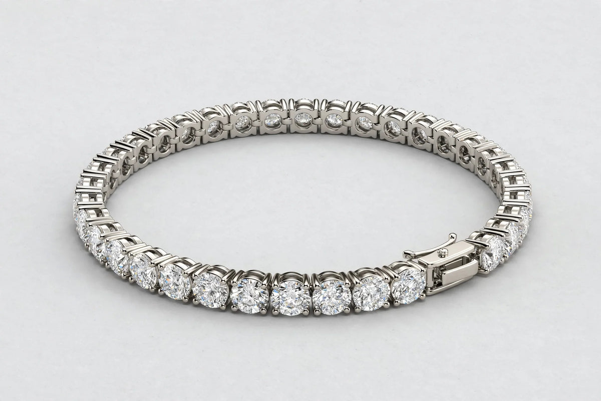LAB ROUND TENNIS BRACELET 14K WG 1.85CT 7.00"