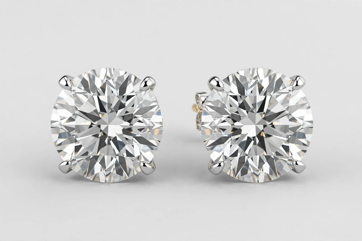 2.84 CTW Lab-Grown Round Diamond Stud Earrings | 14K White Gold