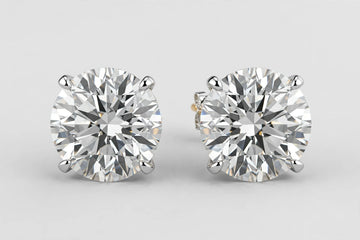 2.84 CTW Lab-Grown Round Diamond Stud Earrings | 14K White Gold