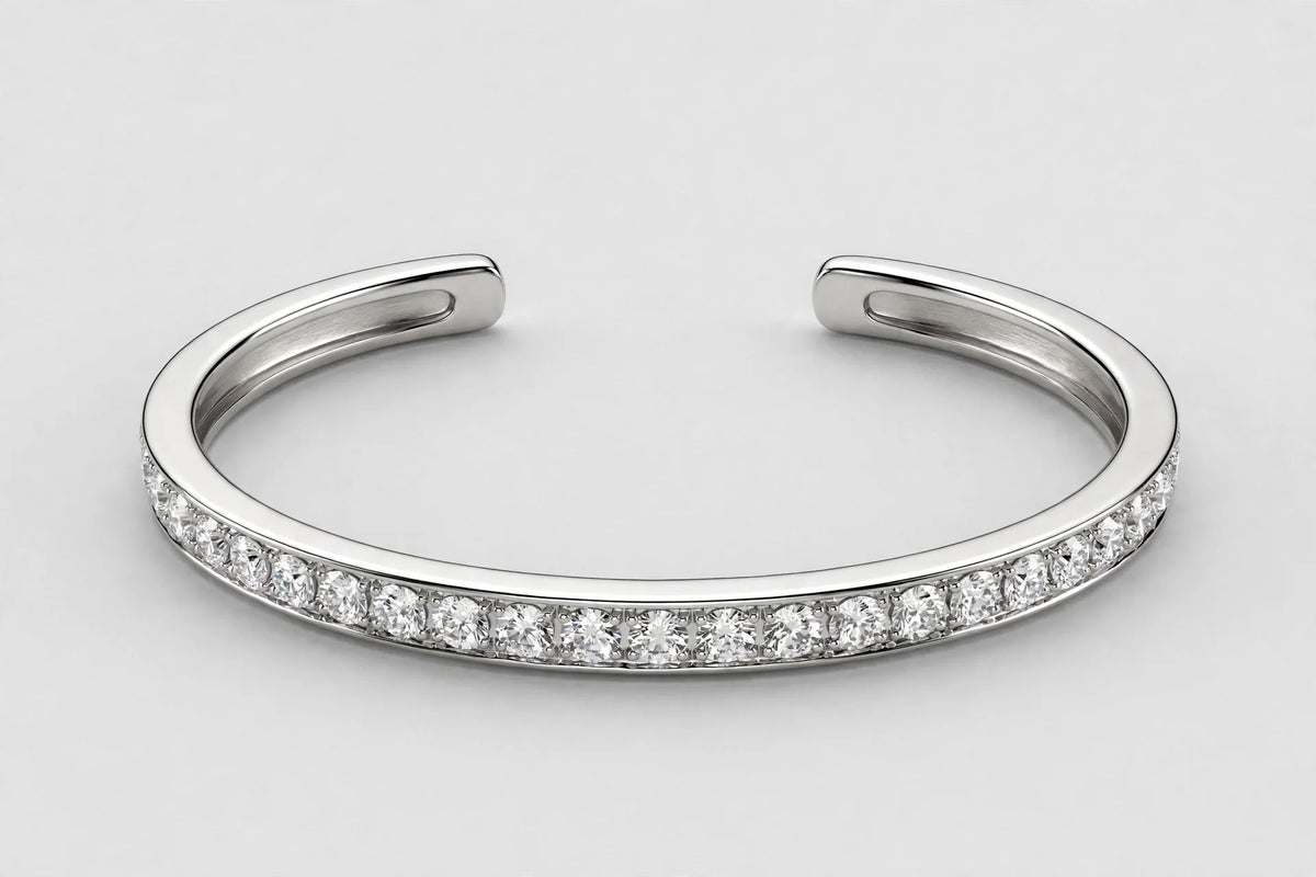 NATURAL DIA FLEX CUFF BRACELET 10KW 5.4G 0.50CT