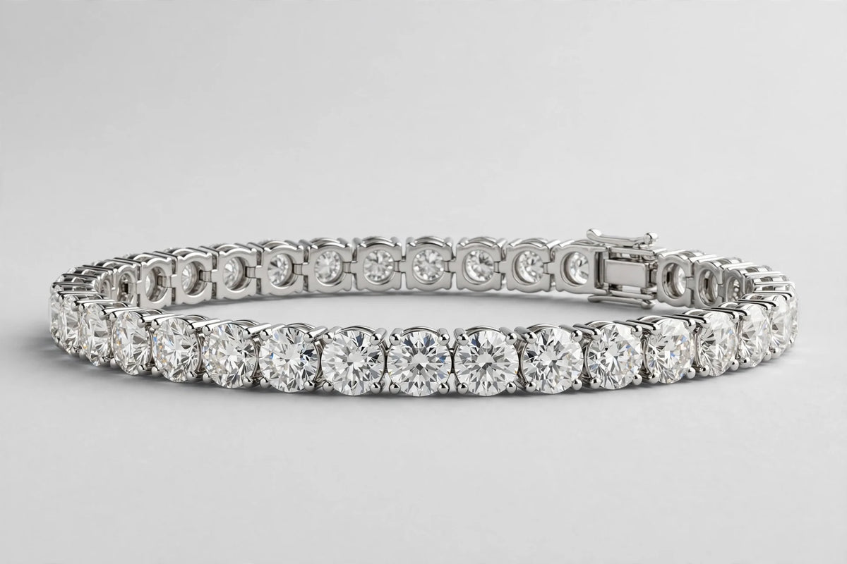 2.25 CTW Round Diamond Tennis Bracelet | 14K White Gold