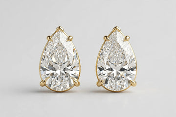 LAB Earr pear 2.55ctt F/VS1 1.52g 14KY YC