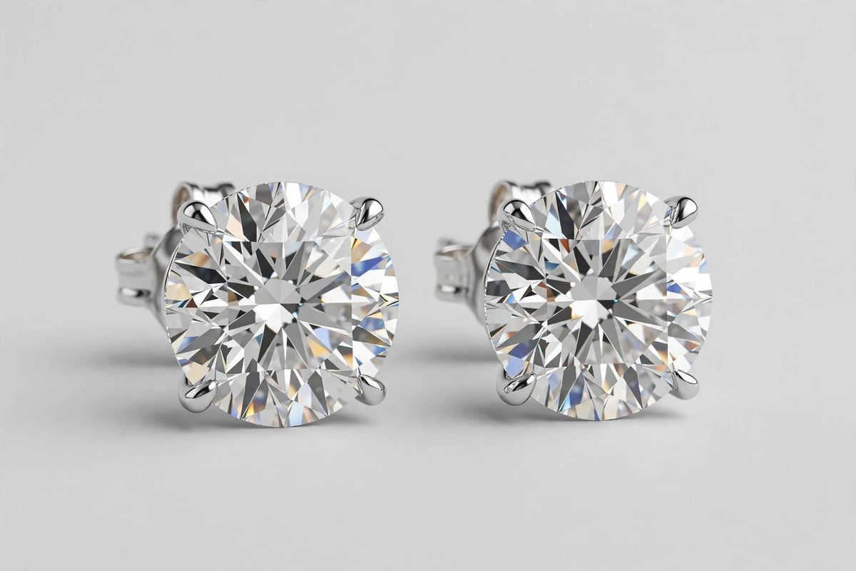 LAB Earr RD DIA 2.09ct E/VS1 14KWG