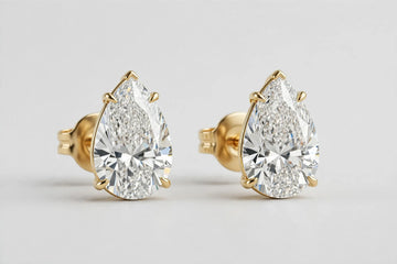 LAB ear PE 4.05ct E/VVS2 14KY 1.20g YC