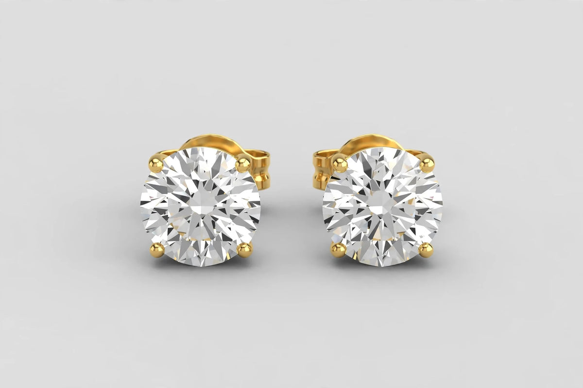 LAB DIA ROUND STUDS E-F VVS2/VS1 0.75CT TOTAL 14KY CY