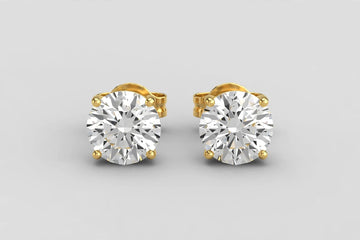 LAB DIA ROUND STUDS E-F VVS2/VS1 0.75CT TOTAL 14KY CY