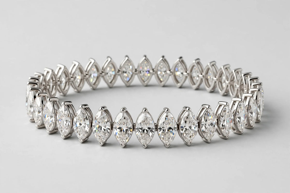 LAB Br MQ DIA 11.57ct E/VS1 14KWG 11.67g