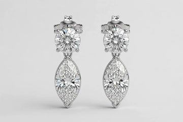 LAB earrings marq RD Dia 2.93CT E/VS1 3.61g 14KW