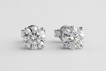LAB DIA ROUND STUDS 0.50CT TOTAL 14KWG
