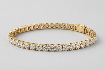 LAB ROUND TENNIS BRACELET 14K YG 4.45CT 7.00"