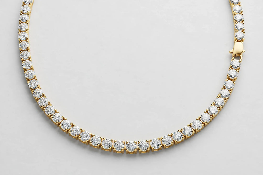 5.01 CTW Round Diamond Necklace | 14K Yellow Gold