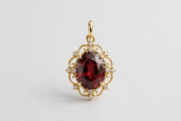 NATURAL DIA GARNET PENDANT 14KY 0.1CT