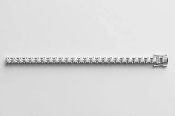 LAB ROUND TENNIS BRACELET 14K WG 4.45CT 7.00"