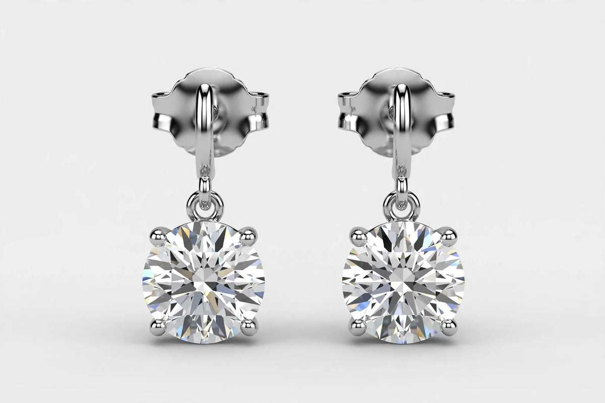 LAB Earr 2.53ct/2.52ct D/VS1 14KW YC