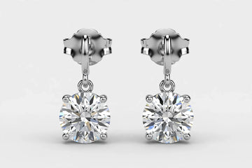 LAB Earr 2.53ct/2.52ct D/VS1 14KW YC