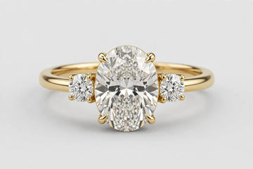 LAB ring OV 0.89/0.5ct F/VS1 14KY 3.62g s:5.5