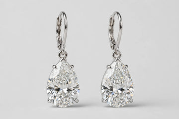 LAB Earr PEAR 3.07ct/3.08ct E/VS1 14KW YC