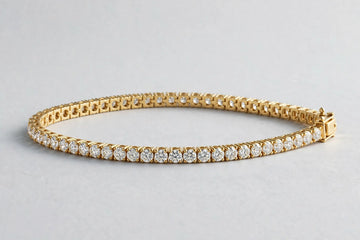 1.47 CTW Lab-Grown Round Diamond Tennis Bracelet | 14K Yellow Gold