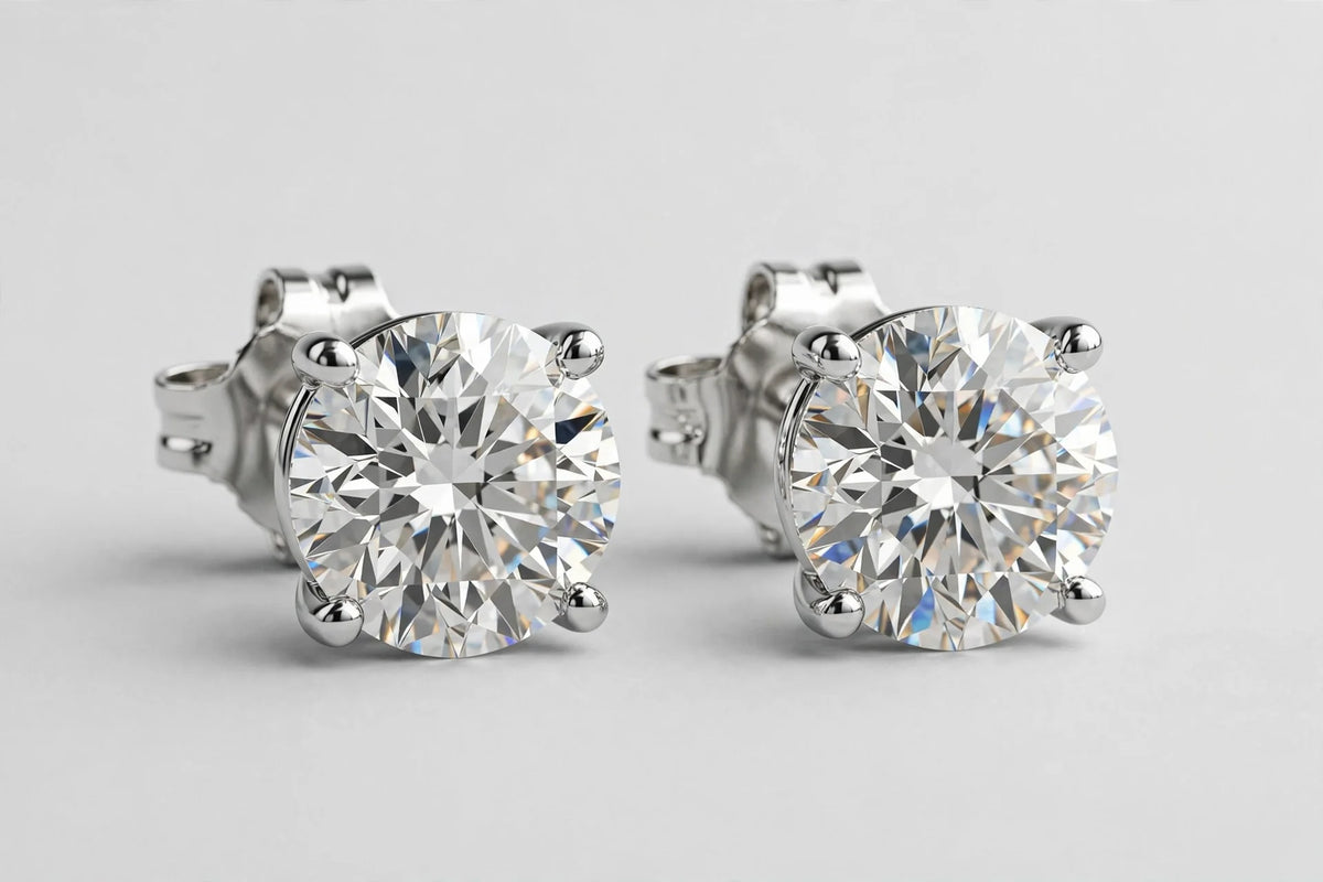 LAB Earr RD DIA 2.10ct E/VS1 14KWG