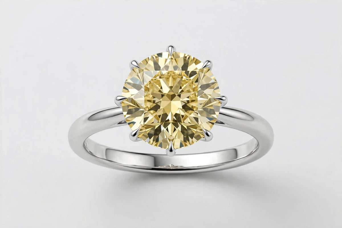 LAB ring RD DIA 2.18ct FY/VS1 14KWG 2.64g size:7