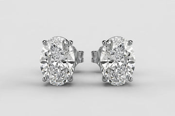 LAB DIA OVAL STUDS 1.50CT TOTAL 14KWG